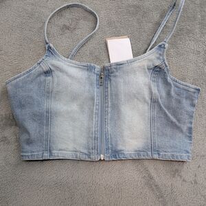 Monkl Denim Women's Crop Top Size Medium
